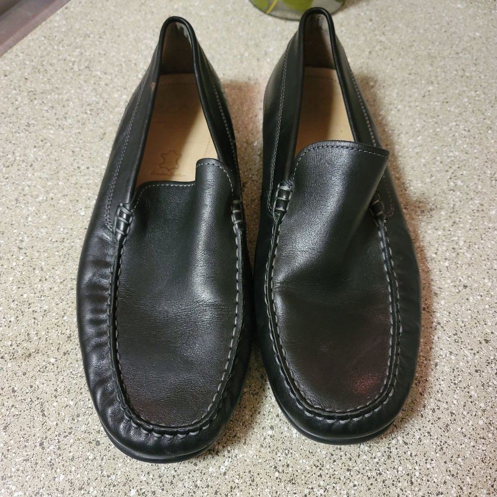 Men's Ecco Genuine Leather Black Loafers Size 44/10-10.5